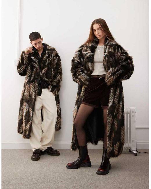 Reclaimed (vintage) Black Unisex Faux Fur Jacket