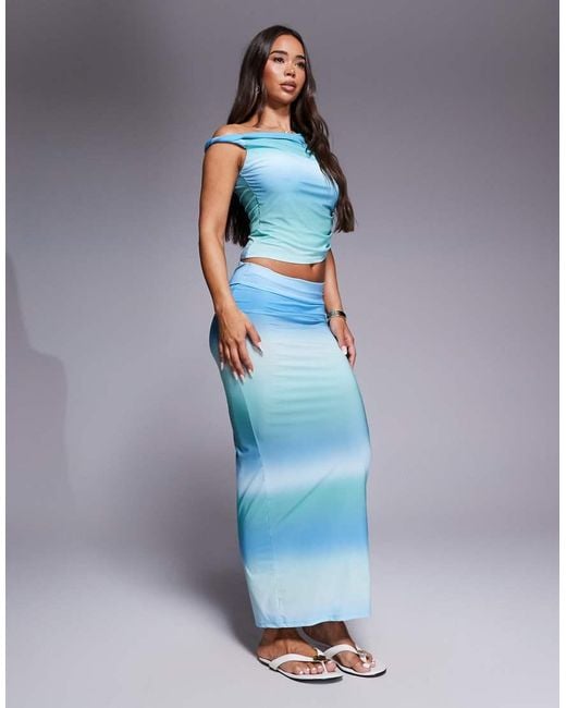 ASOS Blue Slinky Maxi Skirt