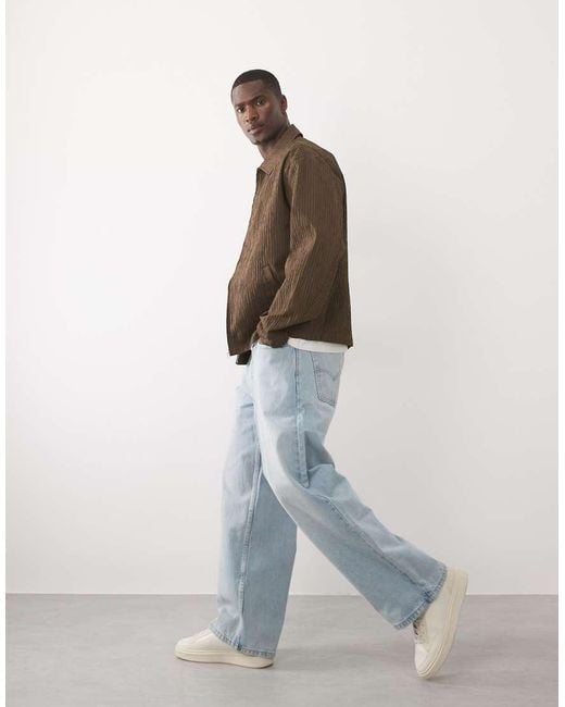 ASOS White Textured Harrington Jacket for men