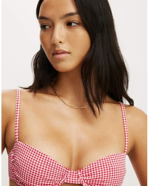 Cotton On Gathered Thin Strap Balconette Bikini Top