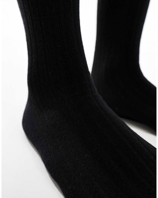 Vero Moda Black Ribbed Frill Socks