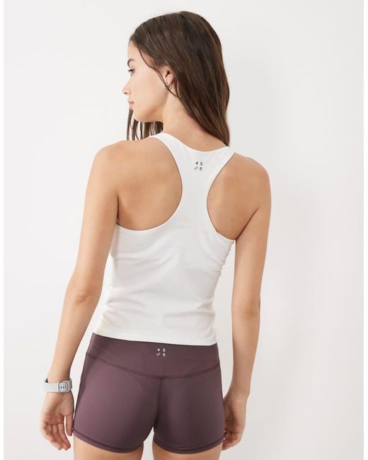4505 White Fuller Bust Active V-neck Racer Back Vest With Inner Bra