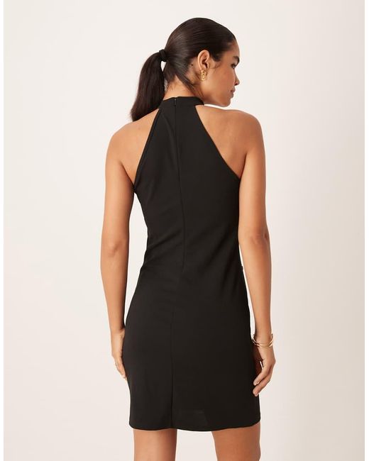 Vila Black Halter Neck Embellished Mini Dress