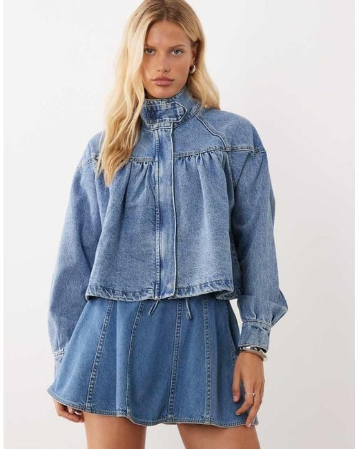 ASOS Blue Denim Flippy Mini Skirt Co Ord
