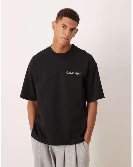 Calvin Klein Black Cotton Loungewear T-shirt for men