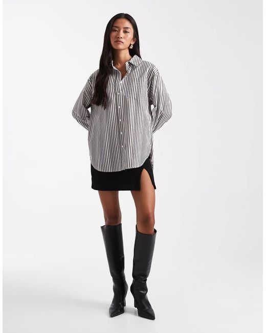 ASOS Oversized Overhemd Met Mannelijke Strepen in het Gray
