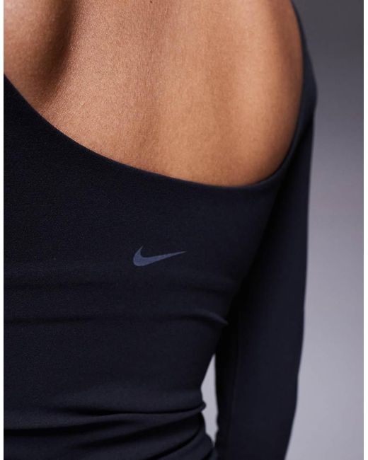 Nike Blue Zenvy Yoga Dri-fit Long Sleeve Top