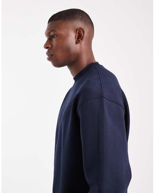 ASOS Blue Essentials Boxy Relaxed Sweatshirt for men