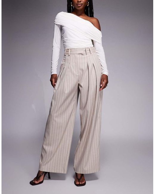 River Island Purple High Waisted Wide Leg Tailored Trousers