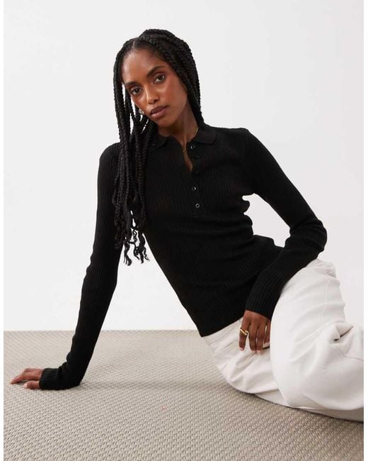 Brave Soul Black Polo Collar Jumper