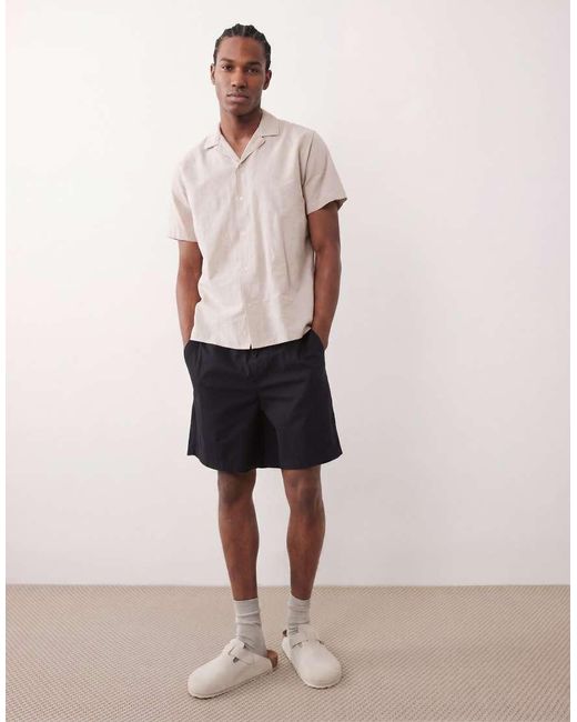 JJ Rebel Natural Linen Blend Short Sleeve Shirt for men