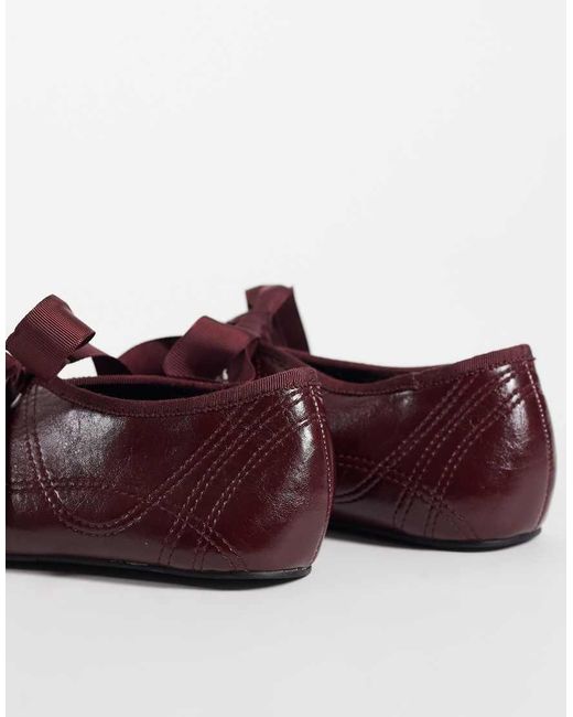 ASOS Brown Loom Lace Up Ballets