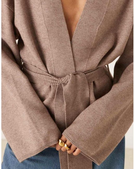 Gina Tricot Blue Knitted Wrap Kimono Cardigan