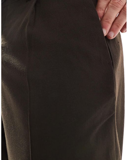 New Look Brown Pleated Smart Trouser for men