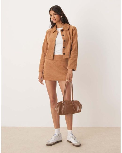 Glamorous Brown Crop Cord Jacket