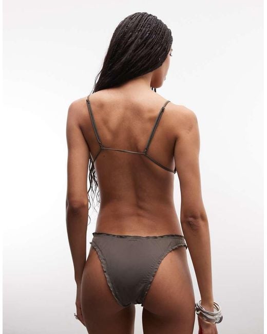 Weekday Brown Frilly Bikini Bottoms