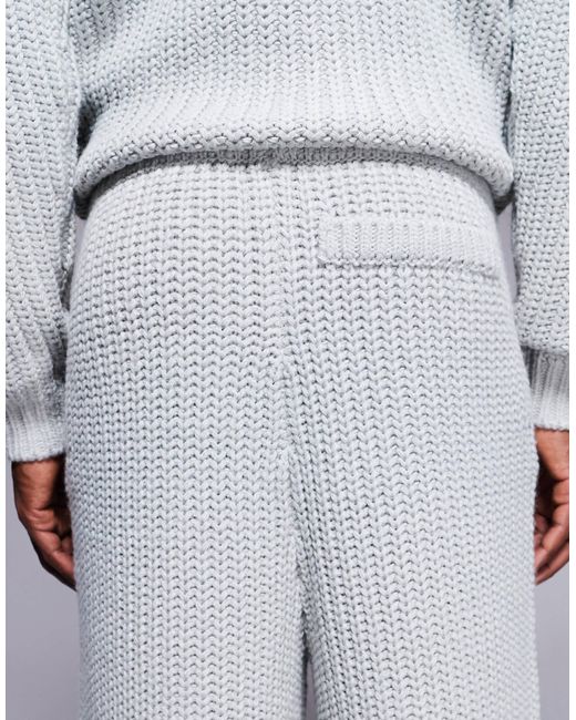 ASOS – jogginghose aus schwerem rippstrick in Gray für Herren