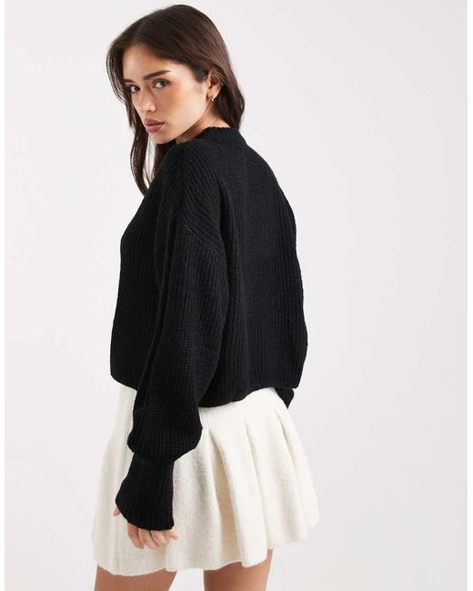 Jersey Holgado De Punto De Miss Selfridge de color Black