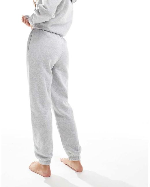 Pieces Joggingbroek Van Sweatstof Met Gestrikte Taille in het Gray