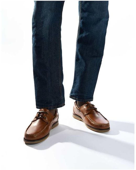 Base London Blue Stern Boat Shoe for men