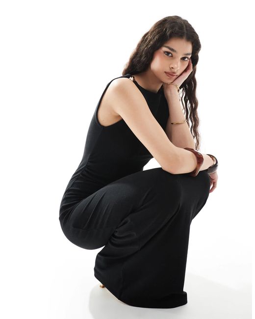 4th & Reckless Black – doppellagiges, anschmiegsames, schulterfreies maxikleid