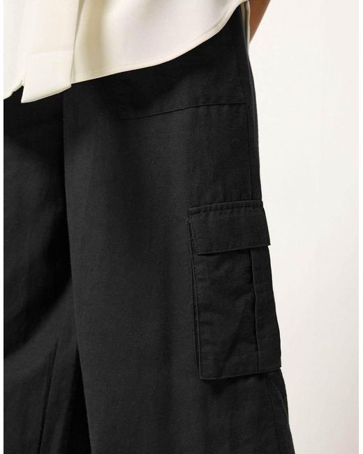 PixieGirl White Petite Cargo Wide Leg Trousers