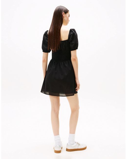 Tommy Hilfiger Black – minikleid aus voile-baumwolle
