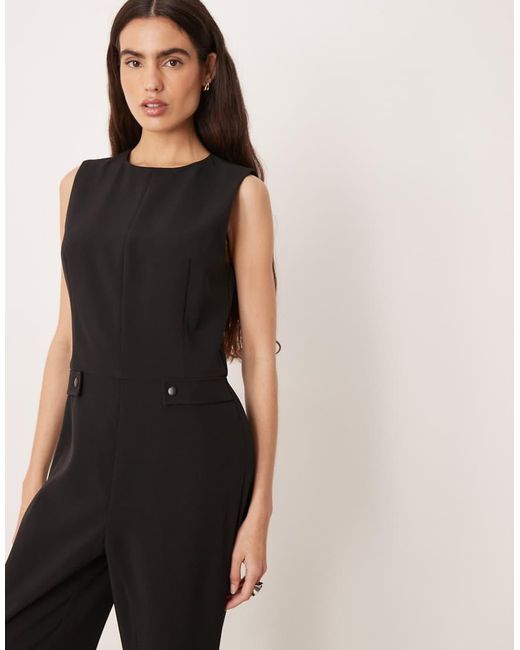 Mango Black Sleeveless Fitted Jumpsuit