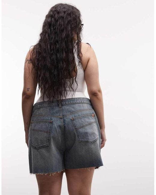 Collusion Blue Plus Raw Hem Mom Short