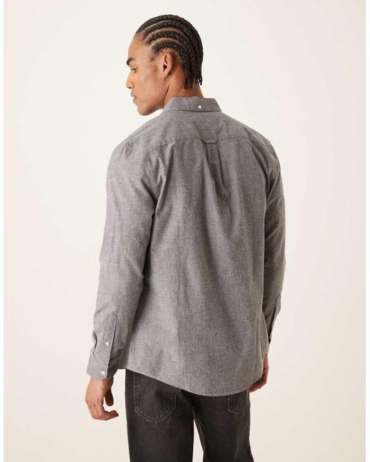 Farah Gray Steen Long Sleeve Casual Logo Shirt for men