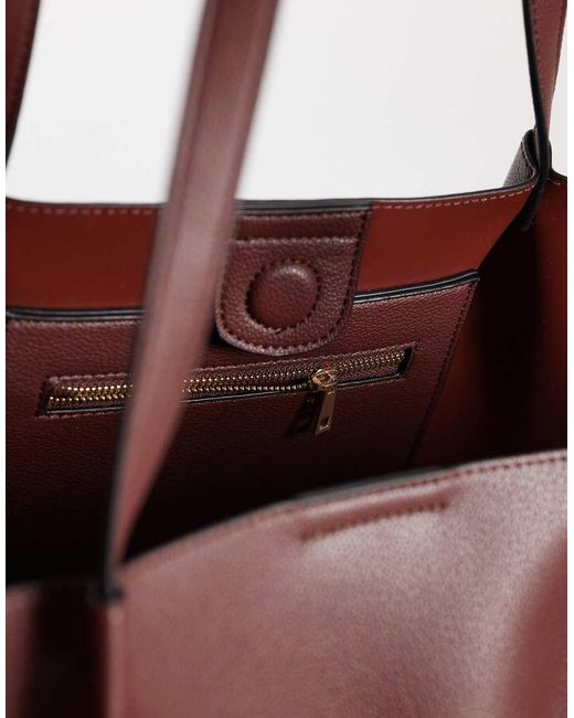 ASOS Purple Pinched Seam Bonded Tote Bag