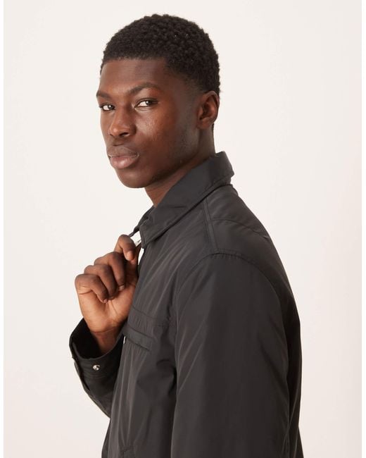 ARKET Black Nylon Minimal Jacket With Zip Front for men