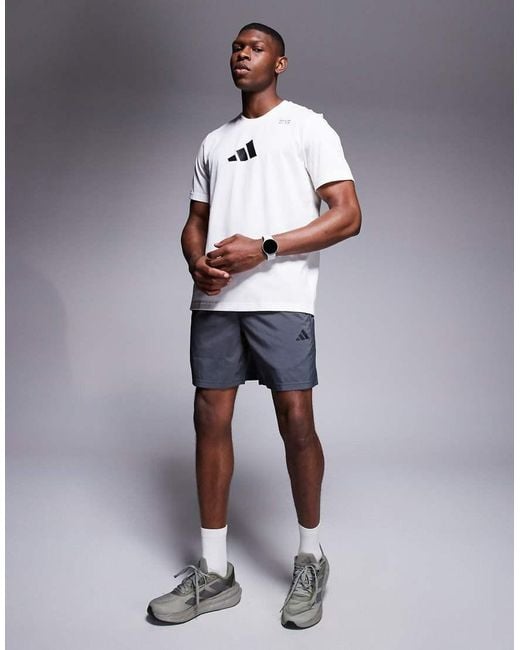 Adidas Originals White Adidas Training T-shirt With Graphic Print for men