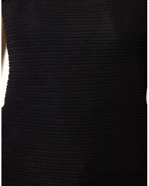 Long Tall Sally Black Textured Slash Neck Top