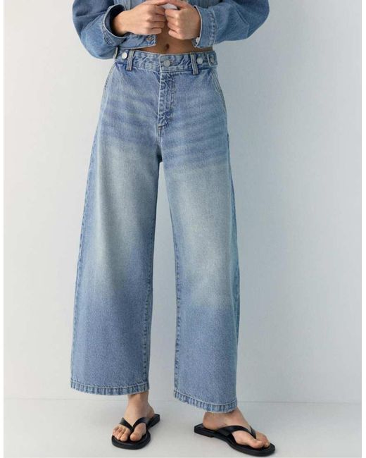 Pull&Bear Blue Adjustable Balloon Jeans