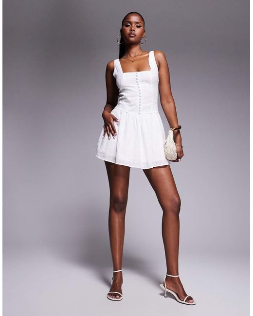 Vestito Corto Stile Skater di Aria Cove in White