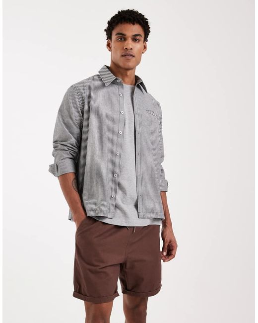 Brave Soul Gray Pull On Chino Shorts for men