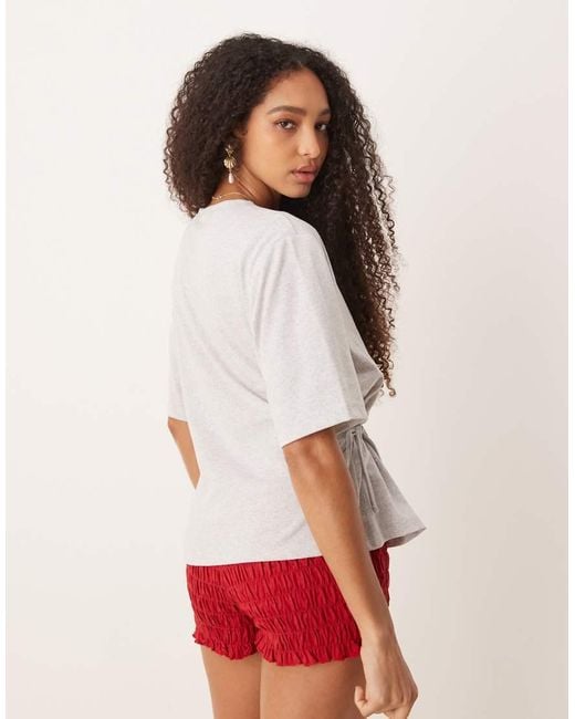 ASOS White Oversized T Shirt With Tie Detail