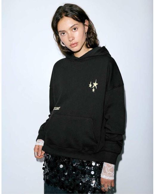 Pull&Bear Black Star Hoodie