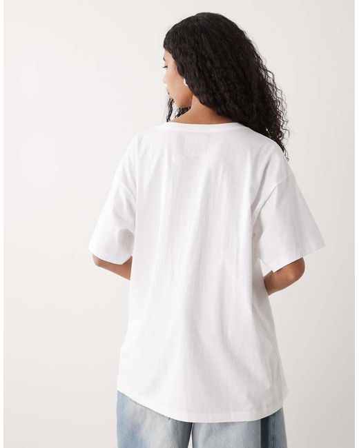 Wrangler White X Lainey Wilson Giddy Up Western Print Oversized T-shirt
