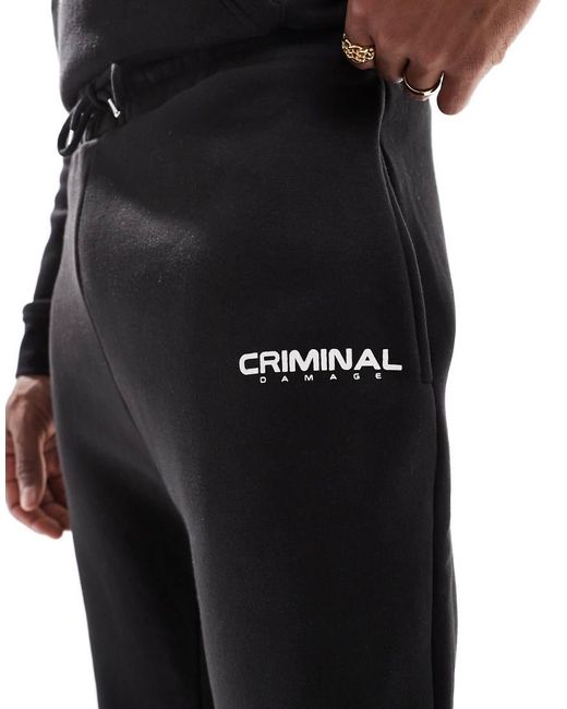 Criminal Damage Black Olympus Track Jogger for men