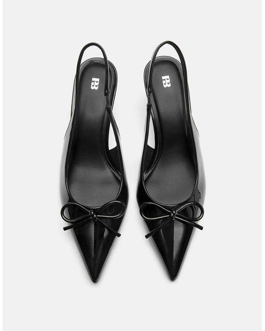 Pull&Bear Schoenen Van Imitatielakleer Met Hoge Hakken in het Black