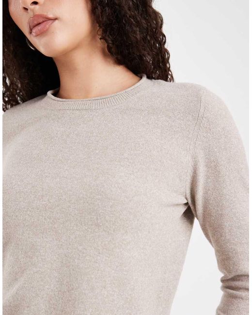 ONLY White Round Neck Knitted Top