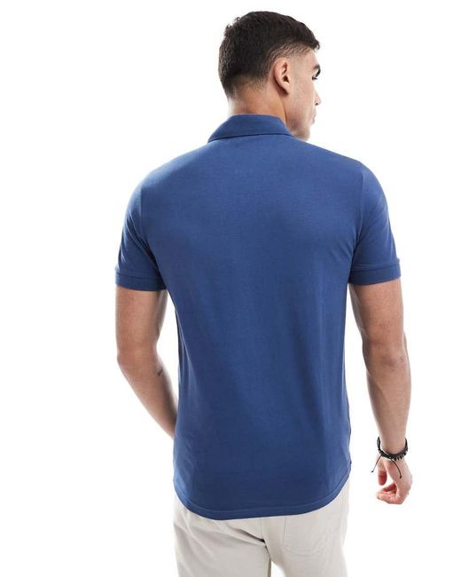 Boss Blue Passenger Icon Logo Slim Fit Pique Polo for men