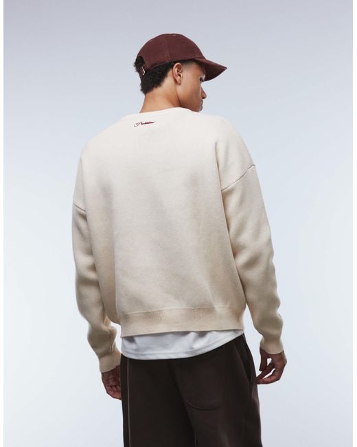 Prohibited – kastiger oversize-pullover in Natural für Herren