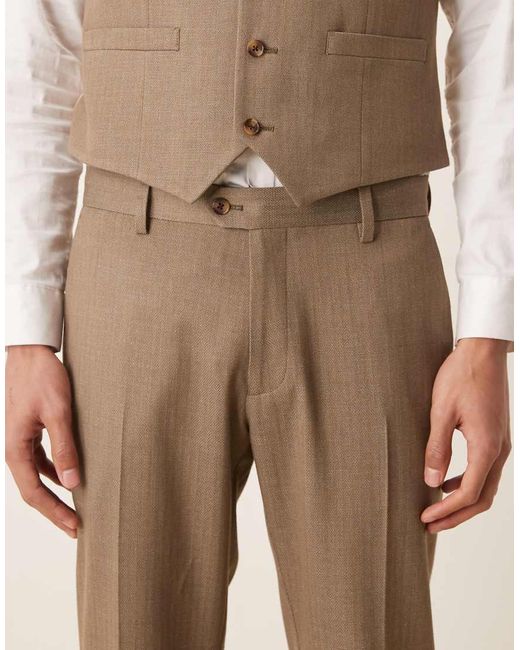 ASOS Natural Skinny Suit Trousers for men