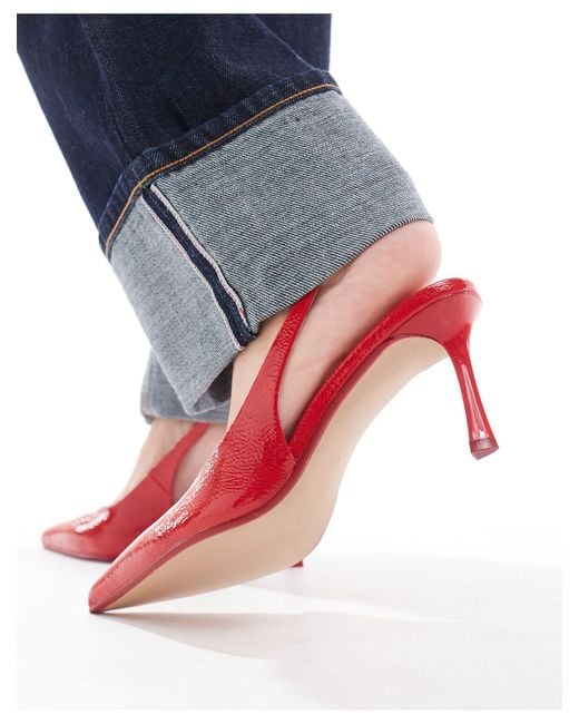 Simmi london - lissa - scarpe con tacco rosse a punta con cinturino sul retro di SIMMI in Blue