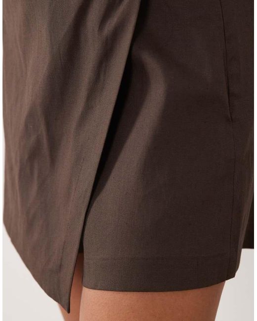 Mango White Linen Mix Mini Skort