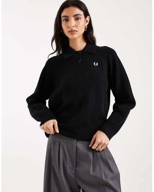 Fred Perry Black Textured Knit Shirt