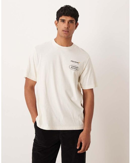 Abercrombie & Fitch Natural F1 Back Graphic T-shirt for men